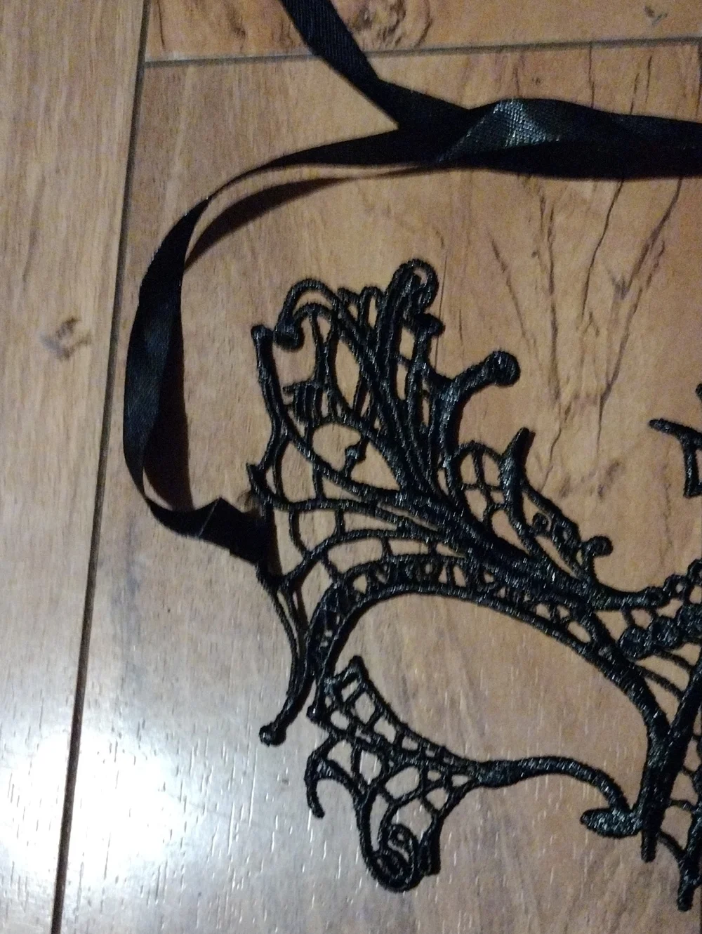 Black Lace Masquerade Mask - Unbranded Elegant Bat Design